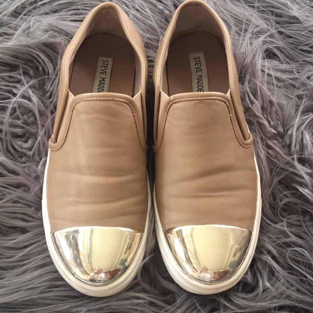 Steve Madden reflective slip ons.